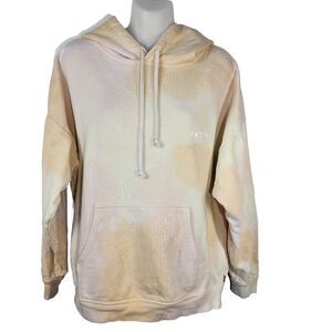Levi's Womens Hooded Sweatshirt XS Yellow Tie Dye Rider Graphic Oversized Pocket
